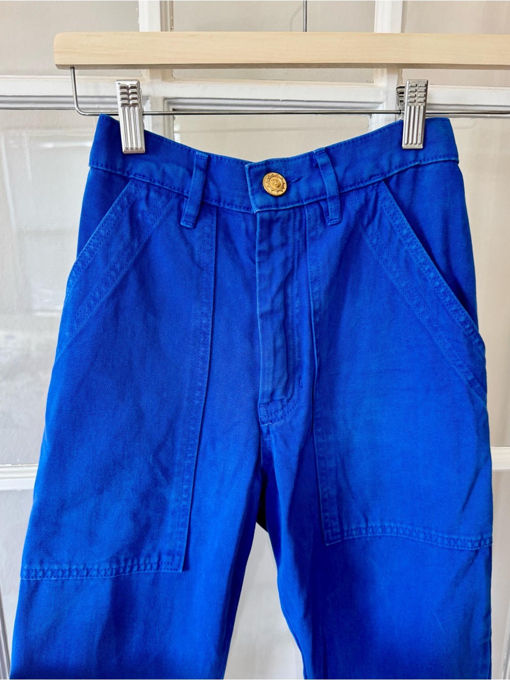 Big Bud Press Royal Blue Painted Flower Wide Leg Pants - Picture 4 of 10